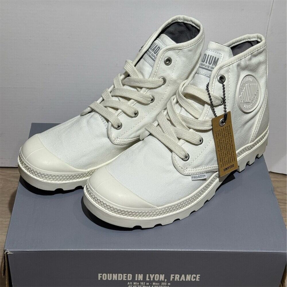 Palladium Pampa Hi Womens Combat Boots White High Top Ankle Lace Up Size 11